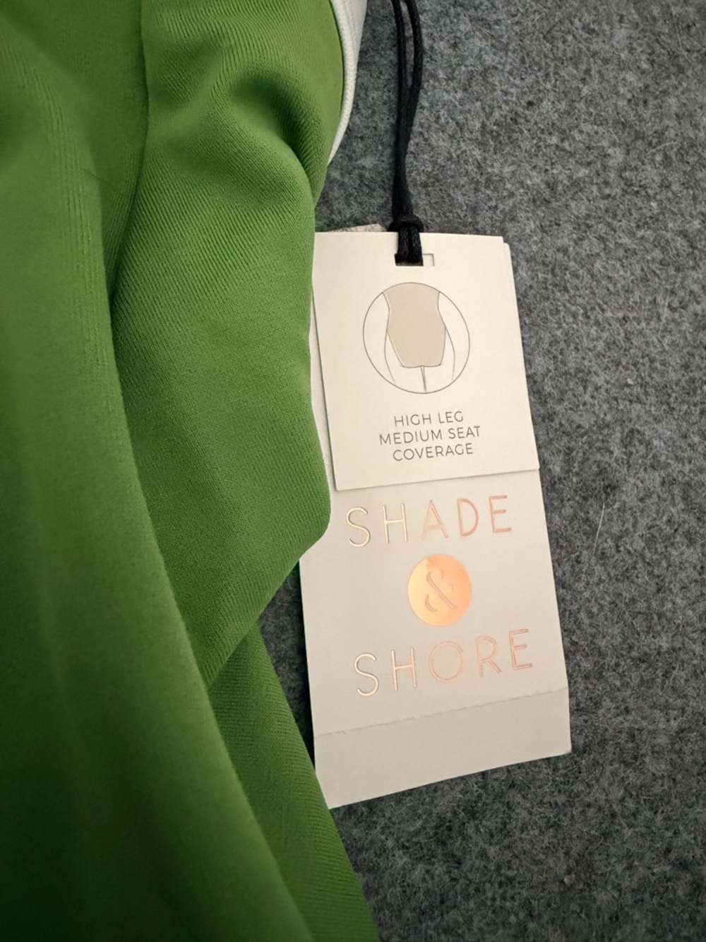 NWT! Shade & Shore | Green One-Piece Swimsuit with White Trim - Picture 4 of 6